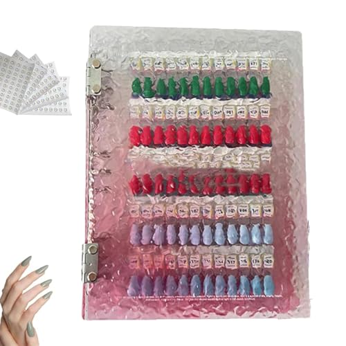 Magnetic Nail Swatches Book, 2025 New Nails Color Display Book, 120/180/240 Magnetic Nail Polish, Magnet Blank Nails Organizer Storage, Art Salon Design Booklet for Manicurist (Red,240Pcs) von Generisch