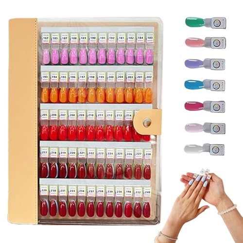 Magnetic Nail Swatchs Book, 120/180/240 Nail Color Display Book Organizer with Magnetic Tips, Professional Salon Nail Art Color Chart , Nail Art Salon Design Booklet for Manicurist (Yellow,180PCS) von Generisch