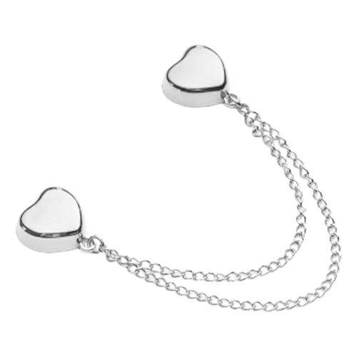 Magnetische Hemd-Ärmel-Clips, Kleidernadeln mit Kette, herzförmig, für Damen, Kleidung, Kettenverschlüsse, multifunktionale Befestigungsschnalle von Generisch