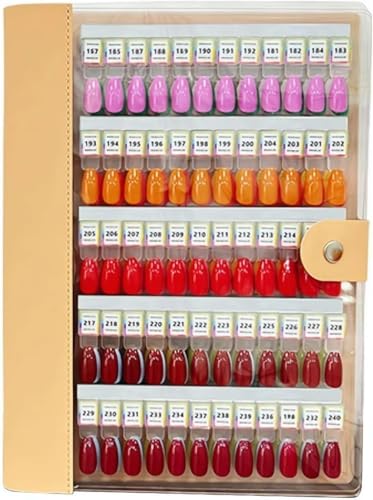 Magnetische Nagelmuster Buch, 120/180/240 Farbanzeigebuch, Magnet entfernbarer leerer Nagelprobe Display Organizer,180,Beige von Generisch