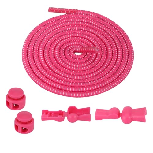 Magnetische Schnürsenkel mit Metallschnalle, elastische Schnürsenkel ohne Binden, Speed-Schnürsenkel ohne Binden für Kinder, Erwachsene und Senioren (3 Paar) (Rose Red/3 Pairs) von Generisch