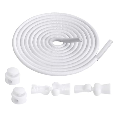 Magnetische Schnürsenkel mit Metallschnalle, elastische Schnürsenkel ohne Binden, Speed-Schnürsenkel ohne Binden für Kinder, Erwachsene und Senioren (3 Paar) (White/3 Pairs) von Generisch