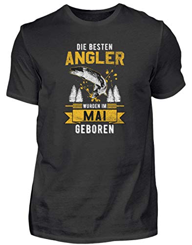 Mai Angler Geburtstag ! Angel-n Fisch-en Geschenk Cool Lustige Sprüche Geburts-Monat - Herren Shirt -4XL-Schwarz von Generisch