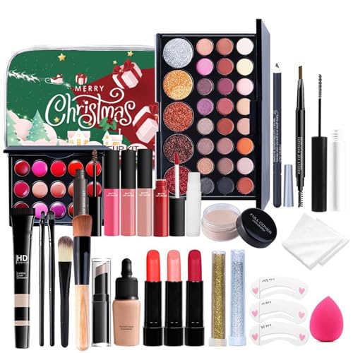 Make Up Sets, Weihnachten Gesicht Make-Over, Wasserdicht Lang Anhaltende Makeup Sets, Give Away für Weihnachten, Multifunktionale Kosmetikbedarf, Makeup Kit mit Aufbewahrungsbox für Mädchen von Generisch