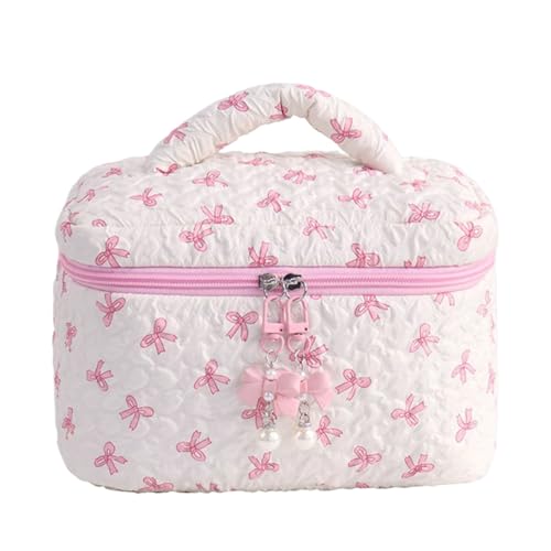 Make -up -Organizer - 8,86 Zoll Polyester Make -up -Tasche für Frauen, ästhetische niedliche Bogenbeutel mit großer Kapazität, Kosmetikbeutel für Mädchen Toilettenspeicher im Heimbad oder Gepäck. Gepä von Generisch