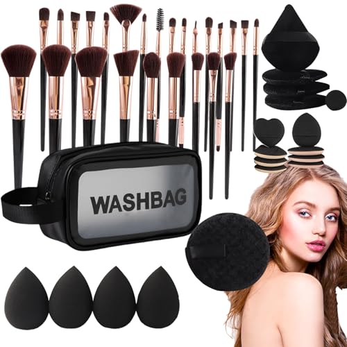 Make-up-Pinsel- und Schwamm-Set | 47-teiliges Make-up-Werkzeug-Set | Professionelle Gesichts-Make-up-Make-up-Mixer, Augen-Make-up-Schwämme, Puderquaste für Frauen und Mädchen von Generisch