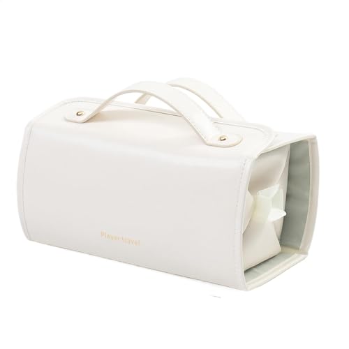 Make-up-Pinselhalter für Reisen, aufrollbare Kosmetiktasche, tragbarer Make-up-Pinselhalter, Kulturbeutel aus PU-Leder, durchsichtiges Fach, Organizer, Reise-Make-up-Pinseletui, faltbare von Generisch