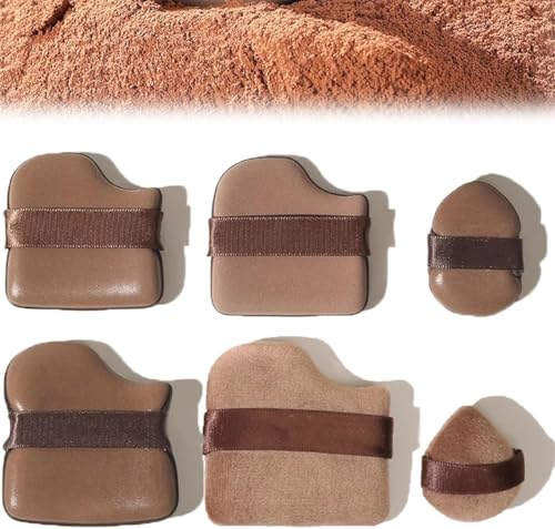 Make-up-Puff, Schokoladenfarbe, schnelles Make-up, Foundation-Schwamm-Puff-Kissen, Mini-Puderquast-Kollektion, Foundation-Kissenapplikator für alle Gesichtshaut (6 Stück) von Generisch