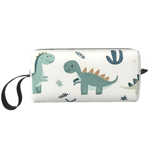 Make-up-Tasche, Dinosaurier-Kaktus, wasserabweisend, Reise-Kulturbeutel, Organizer für Damen und Herren, niedliche Tier-Kosmetik-Aufbewahrungstasche mit Reißverschluss, tragbare kleine Werkzeugtasche von Generisch