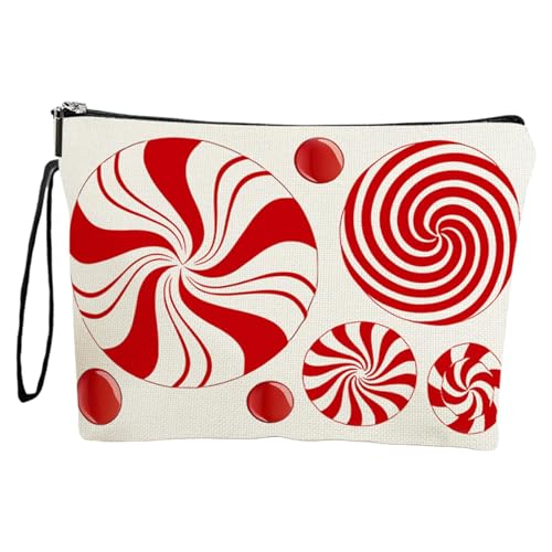 Make-up-Tasche – Reise-Kulturbeutel | Weihnachts-Süßigkeits-Kosmetiktäschchen | Tragbare Outdoor-Make-up-Geldbörse | Make-up-Organizer | Wasserdichte Kosmetik-Kulturtasche mit Tragegurt für Frauen, We von Generisch