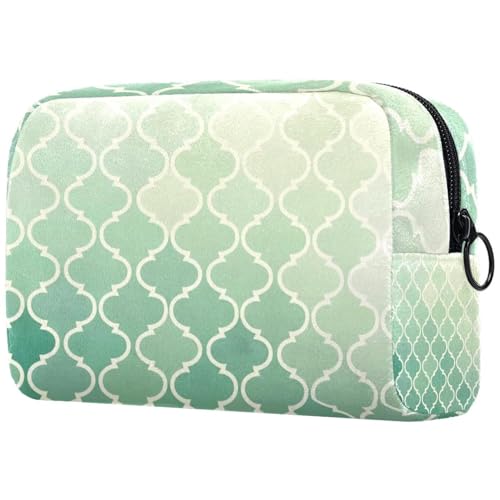 Make-up-Tasche für Damen, niedliche Kosmetiktasche, hellgrün, Farbverlaufsmuster, leicht, Kulturbeutel, Organizer, Aufbewahrungstasche für Mädchen, Frauen und Mütter, multi, 18.5x7.5x13cm/7.3x3x5.1in, von Generisch