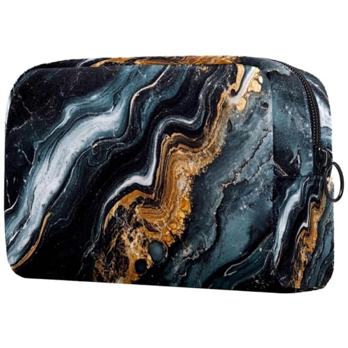 Make-up-Tasche für Damen, niedliche Kosmetiktasche, künstlerisch fließendes Marmormuster, leicht, Kulturbeutel, Organizer, Aufbewahrungstasche für Mädchen, Frauen und Mütter, multi, von Generisch