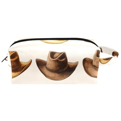 Make-up-Tasche im Western-Stil, Boho-Stil, Motiv: Bullenschädel zum Aufhängen, wasserabweisend, Leder, Kulturbeutel, Reisetasche mit Griff, tragbare Kosmetiktasche für Damen, Herren, Mädchen, von Generisch