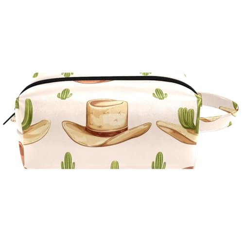 Make-up-Tasche im Western-Stil, Boho-Stil, Motiv: Bullenschädel zum Aufhängen, wasserabweisend, Leder, Kulturbeutel, Reisetasche mit Griff, tragbare Kosmetiktasche für Damen, Herren, Mädchen, von Generisch