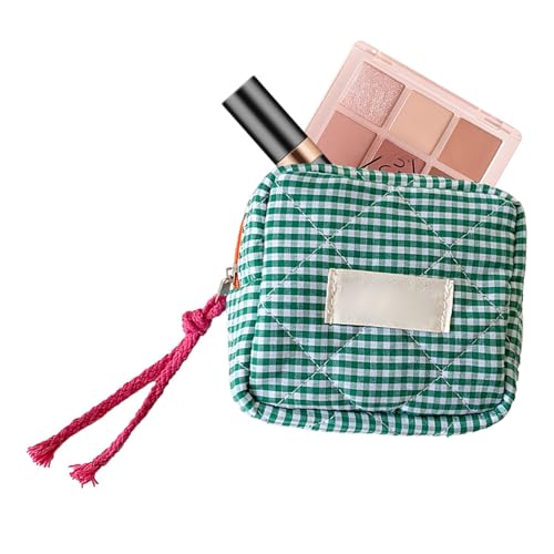 Make-up-Tasche klein, kleine Make-up-Tasche,Tragbare Aufbewahrungstasche für Lippenstiftservietten - Tragbare Kosmetiktaschen für Damen, Münzbörse, quadratisch, kariert, Kosmetik-Organizer Make-up-Tasche klein, kleine Make-up-Tasche,Tragbare Aufbewahrungstasche für Lippenstiftservietten - Tragbare Kosmetiktaschen für Damen, Münzbörse, quadratisch, kariert, Kosmetik-Organizer von Generisch
