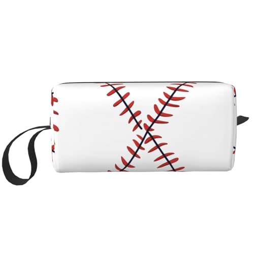 Make-up-Tasche mit Baseball-Spitze, wasserabweisend, Reise-Kulturbeutel, Organizer für Damen und Herren, Sport, Vintage-Kosmetik-Aufbewahrungstasche mit Reißverschluss, tragbare kleine Werkzeugtasche Make-up-Tasche mit Baseball-Spitze, wasserabweisend, Reise-Kulturbeutel, Organizer für Damen und Herren, Sport, Vintage-Kosmetik-Aufbewahrungstasche mit Reißverschluss, tragbare kleine Werkzeugtasche von Generisch