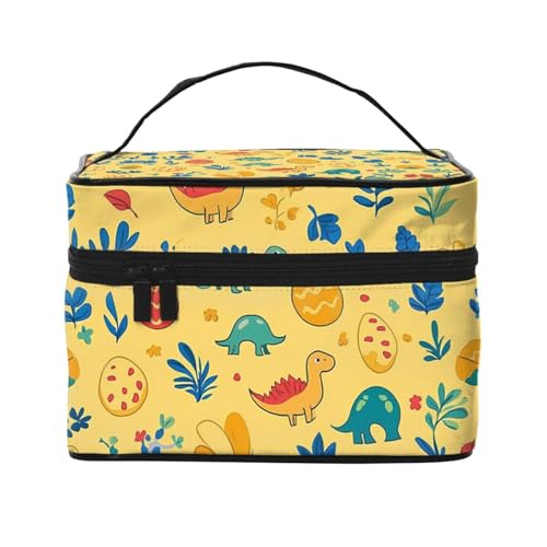 Make-up-Tasche mit Dinosaurier-Ei-Motiv, niedlicher Dino-Kosmetikbeutel, Reise-Kulturbeutel, Organizer für Frauen und Mädchen, tragbarer Kosmetikkoffer von Generisch