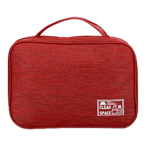 Make-up-Tasche mit Fächern, zum Aufhängen, Kulturbeutel für Damen, tragbarer Kosmetik-Organizer, Reise-Make-up-Tasche, Organizer für Mädchen, Reisen, rot, Refer to description, Unisex von Generisch