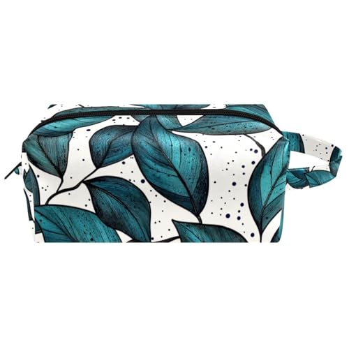 Make-up-Tasche mit Halloween-Totenkopf-Muster, wasserabweisend, Leder, Kulturbeutel, Reisetasche mit Griff, tragbare Kosmetiktasche für Damen, Herren, Mädchen, Mehrfarbig 04, 8.2x3.1x3.5 in/21x8x9 cm von Generisch