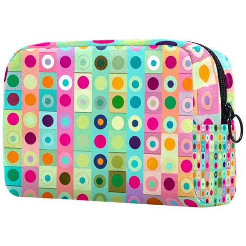 Make-up-Tasche mit Reißverschluss, gepunktet, Schachbrett, buntes Muster, niedliches Make-up-Tasche, wasserdicht, Kosmetiktasche, Geburtstagsgeschenk für Frauen und Mädchen, multi, von Generisch