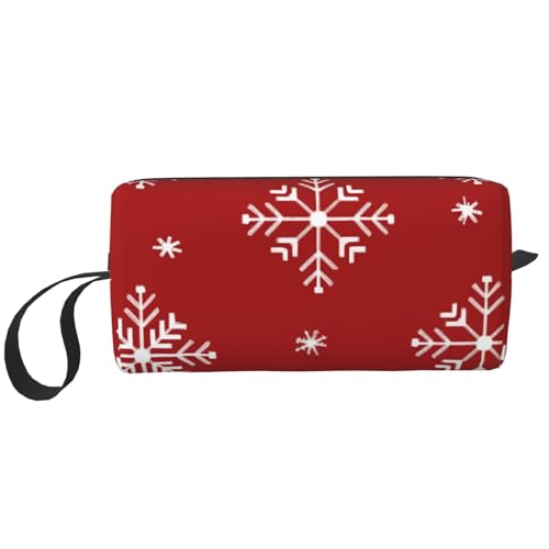 Make-up-Tasche mit Schneeflocken, wasserabweisend, Reise-Kulturbeutel, Organizer für Damen und Herren, Weihnachts-Kosmetik-Aufbewahrungstasche mit Reißverschluss, tragbare kleine Werkzeugtasche von Generisch