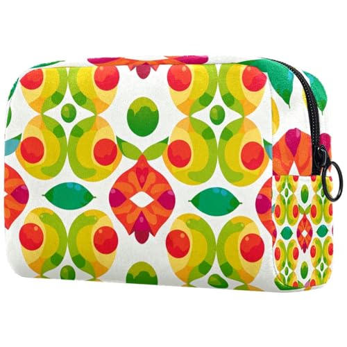 Make-up-Tasche mit abstraktem Punktemuster, Kosmetiktasche für Damen, große Make-up-Tasche, Organizer, Make-up-Kulturbeutel, multi, 18.5x7.5x13cm/7.3x3x5.1in, Art déco von Generisch