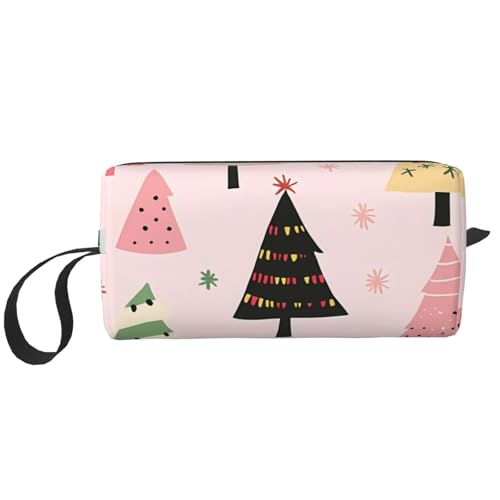 Make-up-Tasche mit buntem Baum, wasserabweisend, Reise-Kulturbeutel, Organizer für Damen und Herren, Weihnachten, Schneeflocke, Kosmetik-Aufbewahrungstasche mit Reißverschluss, tragbare kleine von Generisch