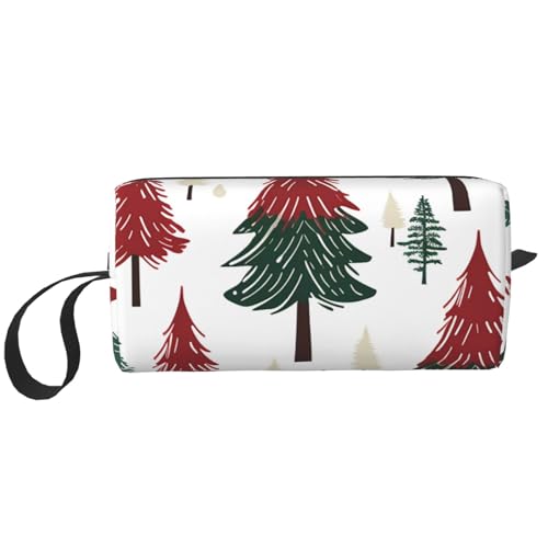 Make-up-Tasche mit buntem Weihnachtsbaum, wasserabweisend, Reise-Kulturbeutel, Organizer für Damen und Herren, Weihnachts-Kosmetik-Aufbewahrungstasche mit Reißverschluss, tragbare kleine von Generisch