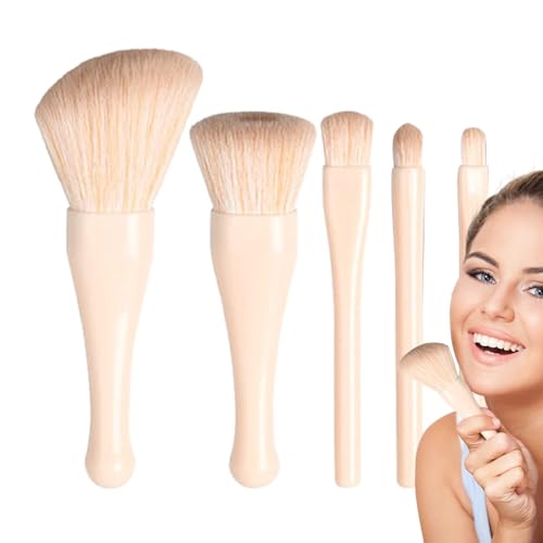 Makeup-Pinselset Für Damen - Pinsel Mit Spiegel-Etui,Zusammenklappbares Tragbares Applikator Set für Damen Mädchen Foundation Concealer Lidschatten Puder von Generisch