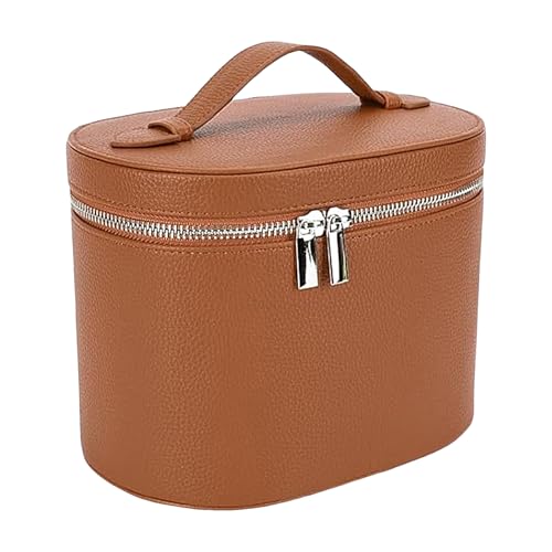 Makeup-Tasche | Damen Makeup Tasche - Reißverschluss PU-Leder Etui Tragetasche Waschtasche Tragbar Für Schmuck Bahn Reise Auto Aufbewahrung von Generisch