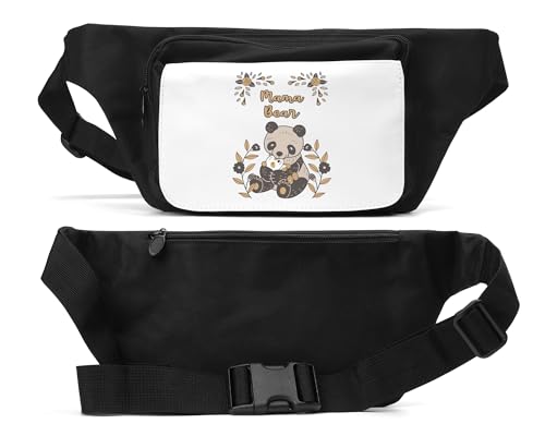 Mama Bear Cute Panda Graphic Unisex Hüfttasche schwarz, Schwarz , Einheitsgröße von Generisch