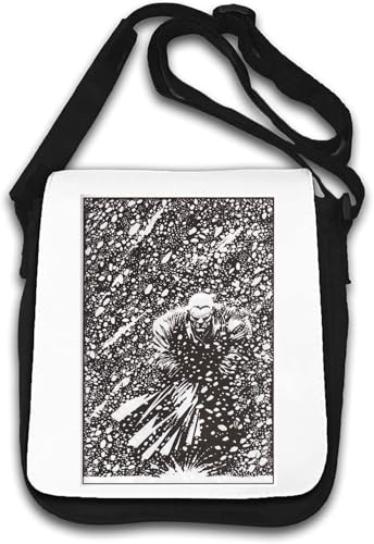 Man Walking Through Snow Storm Umhängetasche Weiß von Generisch