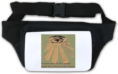 Man sees in a World What he Carries in his Heart Slogan Bauchtasche, Bauchtasche, Weiß von Generisch