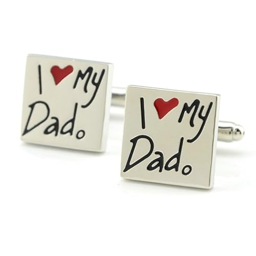 Manschettenknöpfe 1 Paar Love Daddy Letter Square French Shirt Manschettenknöpfe von Generisch