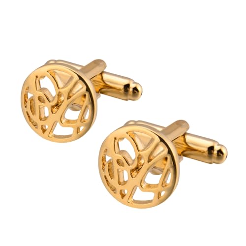 Manschettenknöpfe Brosche Set Uni Liebe Geschenk Manschettenknöpfe Bankett Kostüm Zubehör, Einheitsgröße, Metall, Kein Edelstein von Generisch