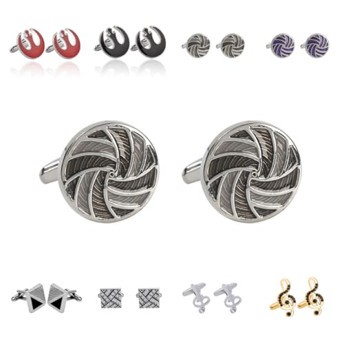 Manschettenknöpfe Herren 1 Paar Banknoten Quadratische Runde Intarsienform Französisches Herrenanzughemd Manschettenknöpfe von Generisch