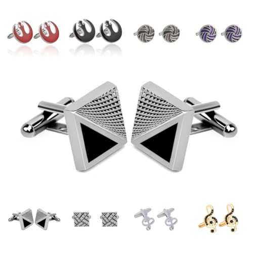 Manschettenknöpfe Herren 1 Paar Banknoten Quadratische Runde Intarsienform Französisches Herrenanzughemd Manschettenknöpfe von Generisch