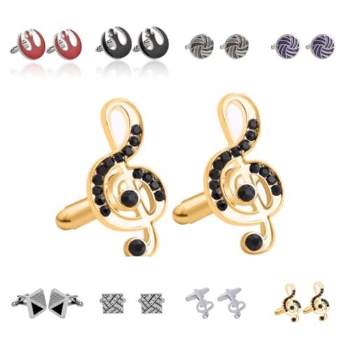 Manschettenknöpfe Herren 1 Paar Banknoten Quadratische Runde Intarsienform Französisches Herrenanzughemd Manschettenknöpfe von Generisch