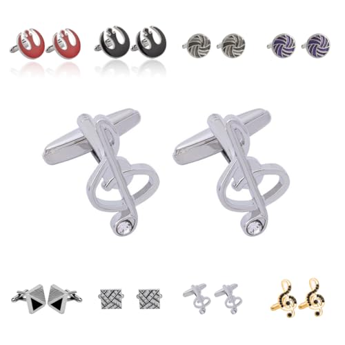 Manschettenknöpfe Herren 1 Paar Banknoten Quadratische Runde Intarsienform Französisches Herrenanzughemd Manschettenknöpfe von Generisch