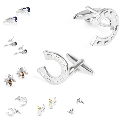 Manschettenknöpfe Herren 1 Paar Bee Iris Golftasche Hufeisen Gitarrenform Französischer Herrenanzug Hemd Manschettenknöpfe von Generisch