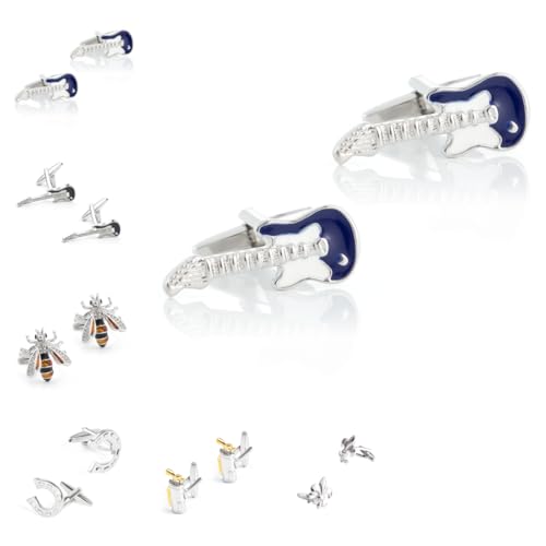 Manschettenknöpfe Herren 1 Paar Bee Iris Golftasche Hufeisen Gitarrenform Französischer Herrenanzug Hemd Manschettenknöpfe von Generisch