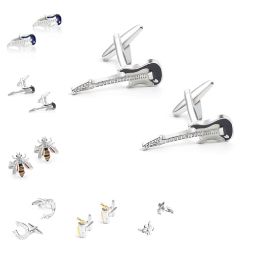 Manschettenknöpfe Herren 1 Paar Bee Iris Golftasche Hufeisen Gitarrenform Französischer Herrenanzug Hemd Manschettenknöpfe von Generisch