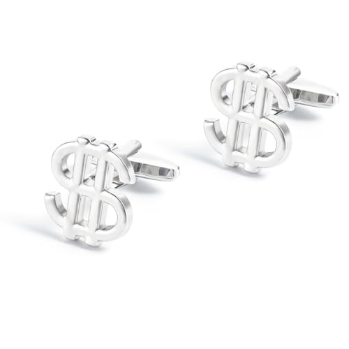Manschettenknöpfe Herren 1 Paar Galvanisiertes Silber @ Euro Dollar Numismatisches Symbol Logo Französisches Herrenanzug Hemd Manschettenknöpfe Manschettenknöpfe Herren 1 Paar Galvanisiertes Silber @ Euro Dollar Numismatisches Symbol Logo Französisches Herrenanzug Hemd Manschettenknöpfe von Generisch