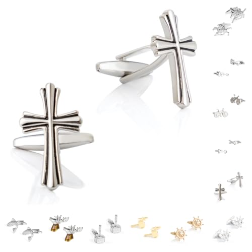 Manschettenknöpfe Herren 1 Paar Hammer Boot Anker Fahrrad Schlüssel Gitarre Fisch Weihnachten Elch Form Französisch Herren Anzug Hemd Manschettenknöpfe von Generisch