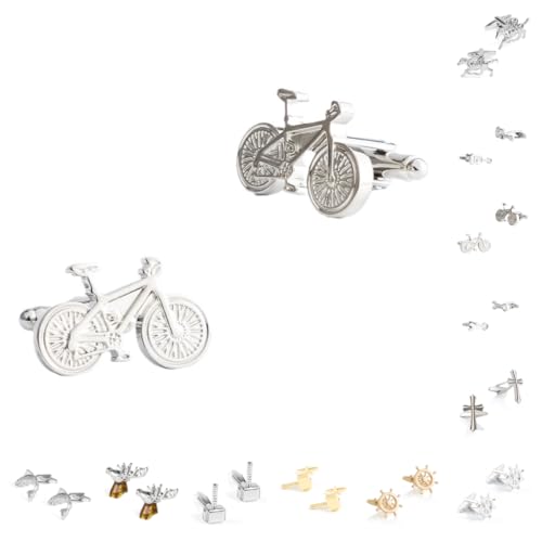 Manschettenknöpfe Herren 1 Paar Hammer Boot Anker Fahrrad Schlüssel Gitarre Fisch Weihnachten Elch Form Französisch Herren Anzug Hemd Manschettenknöpfe von Generisch