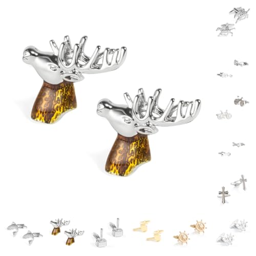 Manschettenknöpfe Herren 1 Paar Hammer Boot Anker Fahrrad Schlüssel Gitarre Fisch Weihnachten Elch Form Französisch Herren Anzug Hemd Manschettenknöpfe von Generisch