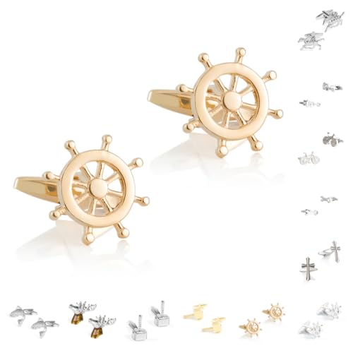 Manschettenknöpfe Herren 1 Paar Hammer Boot Anker Fahrrad Schlüssel Gitarre Fisch Weihnachten Elch Form Französisch Herren Anzug Hemd Manschettenknöpfe von Generisch