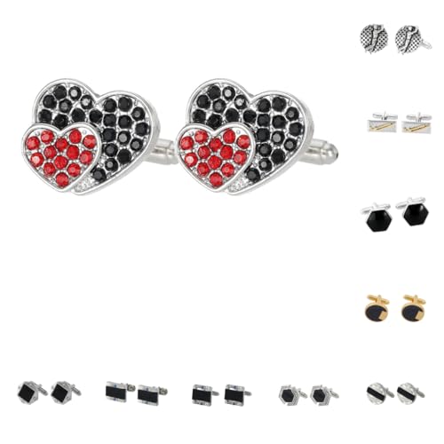 Manschettenknöpfe Herren 1 Paar Liebe Sternenhimmel Geometrisch Sechseckig Golf Stil Französisch Herren Anzug Hemd Manschettenknöpfe von Generisch