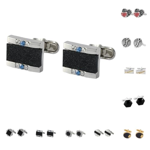 Manschettenknöpfe Herren 1 Paar Liebe Sternenhimmel Geometrisch Sechseckig Golf Stil Französisch Herren Anzug Hemd Manschettenknöpfe von Generisch
