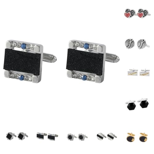 Manschettenknöpfe Herren 1 Paar Liebe Sternenhimmel Geometrisch Sechseckig Golf Stil Französisch Herren Anzug Hemd Manschettenknöpfe von Generisch